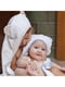 Дитячий рушник з капюшоном білого кольору (100*70 см)  | 6730727 | фото 5