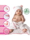 Дитячий рушник з капюшоном білого кольору та рожевими вушками(100*70 см)  | 6730728 | фото 2