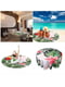 Пляжний різнокольоровий махровий рушник з бахромою та принтом “Тропічні квіти” (150 см)  | 6730745 | фото 4