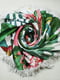 Пляжний різнокольоровий махровий рушник з бахромою та принтом “Тропічні квіти” (150 см)  | 6730745 | фото 5