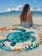 Пляжний різнокольоровий махровий рушник з бахромою та принтом “Тропічний рай” (150 см)  | 6730746 | фото 5