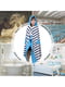 Дитячий махровий рушник з капюшоном Lovely Svi (76 х127 см) блакитного кольору в смужку з принтом “ Дельфін” | 6730748 | фото 3