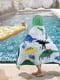 Дитячий махровий рушник з капюшоном Lovely Svi (76 х127 см) зеленого кольору з принтом “ Динозаврики” | 6730750 | фото 4