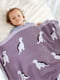Плетений дитячий плед Lovely Svi фіолетового кольору з принтом “Дракончики” (80 х 100 см) | 6730772 | фото 2