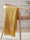 Плетений плед - покривало Lovely Svi жовтого кольору з бахромою (127x152 + 15 см) | 6730783 | фото 5