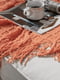 Плетений плед - покривало Lovely Svi з бахромою теракотового кольору в ромб (127x152 + 15 см) | 6730787 | фото 5