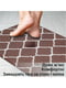 Антиковзаючий водонепроникний кухонний килимок з ефектом пам'яті коричневого кольору в ромби (44x119x 1 см) | 6730819 | фото 5
