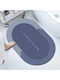 Інноваційний суперпоглинаючий килимок для ванної синього кольору з текстовим принтом (50х80 см) | 6730851
