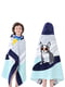 Дитячий махровий рушник з капюшоном Lovely Svi (76 х127 см) синього кольору з принтом “ Собака на серфі” | 6730888 | фото 3