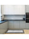 Антиковзаючий водонепронекний кухонний килимок сірі з чорною окантовкою (44x150x 1 см)  | 6730899 | фото 2