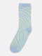 Високі шкарпетки із м'якого трикотажу блакитного кольору у візерунок | 6735382 | фото 2