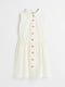 Белое платье-рубашка на пуговицах с воротником и сборкой на талии | 6735422