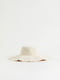 Сонцезахисний капелюх із міцного бавовняного полотна молочного кольору | 6735545