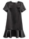 Черное платье из атласа с воланом на подоле | 6735575 | фото 2