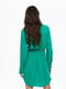 Зеленое короткое платье с V-образным вырезом и пришитым запахом спереди | 6735581 | фото 2
