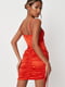 Сукня-міні в білизняному стилі з блискавкою на спині помаранчевого кольору | 6735598 | фото 2