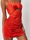 Сукня-міні в білизняному стилі з блискавкою на спині помаранчевого кольору | 6735598 | фото 4