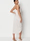 Світло-бежева довга сукня в білизняному стилі з асиметричним топом | 6735601 | фото 2