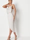 Світло-бежева довга сукня в білизняному стилі з асиметричним топом | 6735601 | фото 3