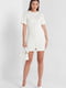 Біла сукня-міні в рубчик на гудзиках | 6735602 | фото 2