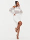 Белое прозрачное платье с асиметричными вырезом и подолом | 6735605 | фото 3