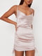 Платье-мини в бельевом стиле с молнией на спине светло-розового цвета | 6735607 | фото 3