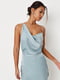 Голубое длинное платье в бельевом стиле с асиметричным топом (уценка) | 6735610 | фото 2