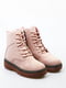 Рожеві зимові черевики на шнурівці | 6735615