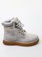 Сірі зимові черевики зі шнурівкою | 6735657 | фото 2