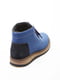 Шкіряні сині зимові черевики зі шнурівкою | 6735671 | фото 4