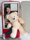 Плюшевий ведмедик із сердечком "Джон" (110 см) - персиковий | 6735797 | фото 3