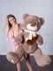Ведмедик з латками плюшевий із серцем "Джозеф" (140 см) - капучіно | 6735810 | фото 2