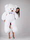 Великий плюшевий ведмедик с сердечком "Джеральд" (165 см) - білий | 6735846 | фото 2
