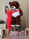 Великий плюшевий ведмідь з серцем "Джеральд" (165 см) - шоколадний | 6735849 | фото 2