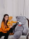 Велика м'яка іграшка "Ведмедик Біллі" (150 см) Сірий | 6735871 | фото 3