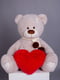 Ведмедик з латками плюшевий із серцем "Джозеф" (140 см) -  Марципан | 6735887