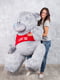 Ведмедик з латками плюшевий в футболці "Me To You (2 метра) - Сірий | 6735888 | фото 2