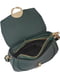 Шкіряна овальна сумка темно-зеленого кольору | 6735687 | фото 3