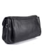 Чорна шкіряна сумка-клатч із текстильним ремінцем | 6735741 | фото 5