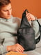 Чорна шкіряна сумка-рюкзак через плече | 6735746 | фото 6