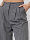 Широкие серые брюки в полоску из костюмной ткани | 6736055 | фото 4
