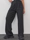 Широкие черные брюки в полоску из костюмной ткани | 6736086 | фото 6