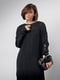 Вязаное черное платье с рваными элементами | 6736092 | фото 3