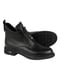 Чорні шкіряні черевики на блискавці з фурнітурою срібного кольору | 6736122 | фото 3