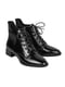Шкіряні лаковані черевики чорного кольору зі шнурівкою | 6736159