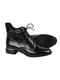 Шкіряні лаковані черевики чорного кольору зі шнурівкою | 6736159 | фото 3