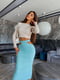 Элегентная юбка с боковыми разрезами бирюзовая | 6736393 | фото 2