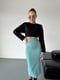 Элегентная юбка с боковыми разрезами бирюзовая | 6736395 | фото 5
