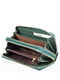 Кожаный зеленый кошелек-клатч на две молнии | 6736808 | фото 2