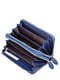 Шкіряний синій гаманець-клатч на дві блискавки | 6736816 | фото 3